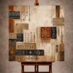 Indigo & Rust Mosaic Global Textile Wall Art Canvas Print - Image 10