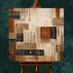 Indigo & Rust Mosaic Global Textile Wall Art Canvas Print - Image 11