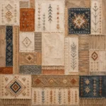 Ivory & Faded Indigo Archive Global Textile Wall Art Canvas Print