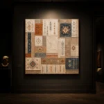 Ivory & Faded Indigo Archive Global Textile Wall Art Canvas Print - Image 7