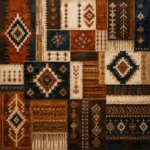 Indigo & Rust Tapestry Global Textile Wall Art Canvas Print