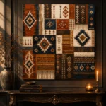 Indigo & Rust Tapestry Global Textile Wall Art Canvas Print - Image 2