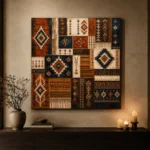Indigo & Rust Tapestry Global Textile Wall Art Canvas Print - Image 6