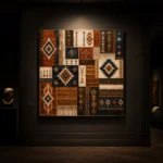 Indigo & Rust Tapestry Global Textile Wall Art Canvas Print - Image 7