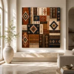 Indigo & Rust Tapestry Global Textile Wall Art Canvas Print - Image 8