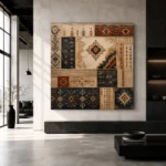 Indigo & Rust Quiet Luxury Global Textile Wall Art Canvas Print - Image 3