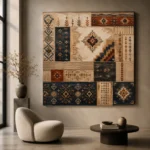 Indigo & Rust Quiet Luxury Global Textile Wall Art Canvas Print - Image 5