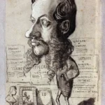 Caricature of Léon Manchon by Claude Monet, a living room wall art print for refined interiors