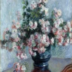 Chrysanthemums by Claude Monet, a kitchen wall art print for refined interiors
