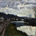 La Seine à Bougival by Claude Monet, a living room wall art print for refined interiors