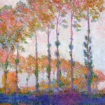 Peupliers au bord de l’Epte, automne by Claude Monet, a living room wall art print for refined interiors