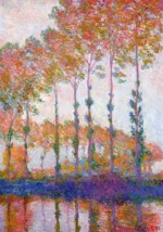 Peupliers au bord de l’Epte, automne by Claude Monet, a living room wall art print for refined interiors