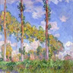 Poplars in the Sun by Claude Monet, a living room wall art print for refined interiors