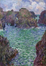 Port-Goulphar, Belle-Île by Claude Monet, a living room wall art print for refined interiors