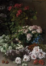 Spring Flowers by Claude Monet, a kitchen wall art print for refined interiors