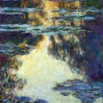 Water Lilies by Claude Monet, a living room wall art print for refined interiors