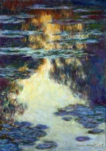 Water Lilies by Claude Monet, a living room wall art print for refined interiors