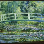 Water Lilies and Japanese Bridge by Claude Monet, an office wall art print for refined interiors
