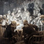 Guillaume 1er dans son collège de Tabac by Alphonse Mucha, a living room wall art print for refined interiors