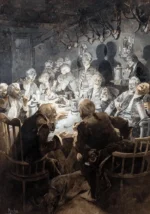 Guillaume 1er dans son collège de Tabac by Alphonse Mucha, a living room wall art print for refined interiors