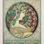 Ivy by Alphonse Mucha, a living room wall art print for refined interiors