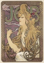 Job by Alphonse Mucha, a living room wall art print for refined interiors