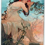 Les Saisons – ete by Alphonse Mucha, a living room wall art print for refined interiors