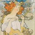 Soleil du Dimanche by Alphonse Mucha, a living room wall art print for refined interiors