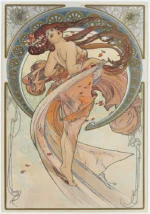 The Arts 2 by Alphonse Mucha, an office wall art print for refined interiors