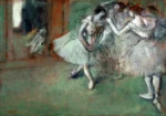 A Group Of Dancers by Edgar Degas, a living room wall art print for refined interiors
