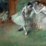 A Group Of Dancers by Edgar Degas, a living room wall art print for refined interiors