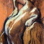 Après le bain, femme s’essuyant by Edgar Degas, a living room wall art print for refined interiors
