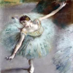 Dancer in Green by Edgar Degas, a living room wall art print for refined interiors