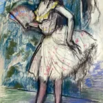 Dancer with a Fan by Edgar Degas, a living room wall art print for refined interiors