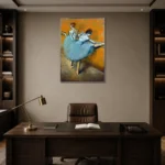 Edgar Degas Dancers At The Barre Living Room Wall Art Print displayed in a contemporary gallery-inspired room