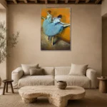 Edgar Degas Dancers At The Barre Living Room Wall Art Print presented in a sophisticated home setting