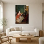 Edgar Degas Edmondo and Thérèse Morbilli Living Room Wall Art Print styled in a refined neutral interior