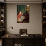 Edgar Degas Edmondo and Thérèse Morbilli Living Room Wall Art Print displayed in a contemporary gallery-inspired room
