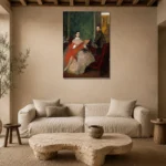 Edgar Degas Edmondo and Thérèse Morbilli Living Room Wall Art Print presented in a sophisticated home setting