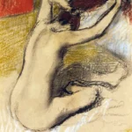 Femme Se Peignant by Edgar Degas, a bedroom wall art print for refined interiors