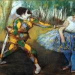 Harlekin Und Colombine by Edgar Degas, a living room wall art print for refined interiors