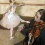 The Dance Lesson by Edgar Degas, a living room wall art print for refined interiors