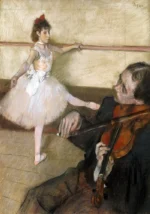 The Dance Lesson by Edgar Degas, a living room wall art print for refined interiors