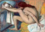 Woman Drying Her Foot by Edgar Degas, a bedroom wall art print for refined interiors