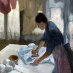 Woman Ironing by Edgar Degas, a living room wall art print for refined interiors