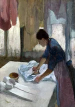Woman Ironing by Edgar Degas, a living room wall art print for refined interiors