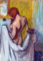 Woman with a Towel by Edgar Degas, a bedroom wall art print for refined interiors