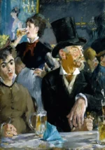 At The Café by Édouard Manet, a living room wall art print for refined interiors
