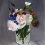 Flowers in a Crystal Vase by Édouard Manet, a kitchen wall art print for refined interiors