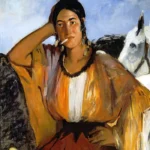Gypsy with a Cigarette by Édouard Manet, a living room wall art print for refined interiors